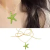 Chains Temperament Long Lace Up Necklace Elegant Sparkling Starfish Pendant Summer Choker Collar Necklaces Jewelry