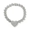Pendanthalsband Uwin Bubble Heart Necklace med Center Cubic Zirconia Micropave ansluten till End Charm smycken Kvinnor Tillbehör Gåvor 231102