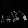 Full Weld Beveled Edge Smoking Quartz Charmer Banger Set 20mmOD Fully Welded Nails With Quartz Cap And Cone For Glass Water Bongs Dab Rigs Pipes