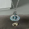 Ontwerper Viviene Westwoods Hoge versie westerse keizerin-weduwe sprankelende diamanten gradiënt sterring Saturnus ketting Franse high-end niche-fee sleutelbeenketting