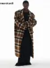 Men' Blends Mauroicardi Autumn Winter Oversized Long Thick Warm Colorful Plaid Coat Men Loose Runway European Fashion 2023 231102