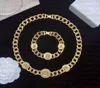 Fashion Designer Necklaces V Pendant Banshee Head 18K Gold Plated Bracelets Earrings Rings Birthday Festive Engagement Gifts V123176027