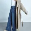 Women's Trench Coats 2023 Herfst Nieuwe Vrouwen Kleding Retro Casual Loose Tryb podwójny Trenchcoat Overknee