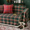 Housses de chaise nordiques Ins, couverture de canapé en treillis de noël Simple, serviette en tissu décorative, couverture complète, protection contre la poussière