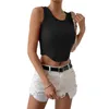 Dames Tanks Dames S-trui Tanktops Mouwloos Basic Cami-top Overhemd Ronde hals Slim Fit Casual Gebreid Geribbeld Blouses