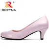 Dress Shoes Royyna Spring herfststijlen Pumps vrouwen grote size mode sexy ronde teen zoete kleurrijke zachte vrouwen schoenen 230403