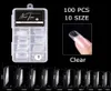 False Nails 100 PCS Coffin Nail Tips Transparenta Fake naglar Artifical Manicure DIY Tools1779446