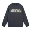 Mens Balenciigss Hoodies Hoodie Womens Sweater Version Paris Fashion Round Brand High Quality b Home Adhesive Tape Out Direct Spray Printing Neck Wash Worn BRCJ