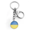 Keychains National Flag Round Keychain Ukraina Italien Spanien Portugal Kroatien Slovakien Rumänien Turkiet Key Kedjor Keyring Men Gift