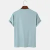 Herr t-shirts charmkpr toppar mäns solida korta ärm t-shirt casual street Men's Ethnic Print Pocket Camiseta S-2XL 230403