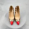 Kleid Schuhe Mode Rote Heels Leopard Sexy Hohe Frauen Pumpen 10 cm Zapatos Mujer Frauen Patchwork Spitz