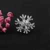 Brooches Pins Elegant Cute Silver Color Zircon Snowflake Shape Brooch Pin Scarf Accessories Jewelry Anti-glare Clothes Fixed PinPins