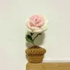 Decorative Flowers Artificial Tulips Little Potted Fake Plants Bonsai Hand Woven Crafts For Home Table Bedroom Year's Party Decorations