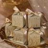 Gift Wrap Wedding Candy Box Exquisite Glitter Powder Shell Pearl Ribbon Bow Paperboard Packaging High Quality Favors