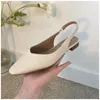 Sandaler bailamos vårkvinnor platt häl slingback sandaler glid på grunt mulor skor spetsiga tå kvinnliga kontor lady arbetsskor 230403