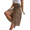 Skirts Summer Long Maxi Women Fashion Simple White Black Polka Dot Print Split High Waist Sun Wrap A Line Female 230403