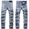 New Fashion Mens Robin Ripper Jeans Denim Pants Skinny fit Slim stretch Men's Miri Biker Jean Trousers Patchwork Distressed Grey Patch Moto wear