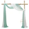 Sheer Curtains 6 Meters Wedding Arch Drape Fabric Chiffon Tulle Curtain Backdrop Living Home Drapery Ceremony Reception Swag Decoration 230403