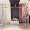 95 inch Wedding Hall Props Frame Decoratie Flower Rek Glanspraktijk Goud metalen Boog Ballon Ballon Stand Jubileum achtergronden Wecome Bord Banner Plank