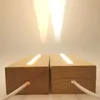 Night Lights LED Wood Display Base Night Light USB Cable Switch Rectangle DIY Led Night Lamp Acrylic Crystal Lighted Base Stand For Resin Art P230331