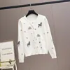 Women's Knits Spring Women Sweater Stars Small Horse Embroidery Thin Sunscreen Shirt Knitwear Mujer Cardigan Leisure Jacket Slim Fit Top