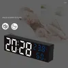 Relógios de parede 9 polegadas grande relógio digital temperatura e umidade display modo noturno alarme de mesa 12/24h LED eletrônico