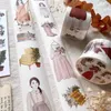 Prezent Vintage Cozy Girl Washi Pet Tape do planowania karty Making DIY Scrapbooking Plan Dekoracyjna naklejka