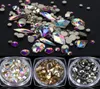 1 Box Shiny Diamond 3D Nail Art Rhinstones Mixed Round Rhombus Stones Flat Back Nail Gem smycken Set Glitter Decorations LY16074197980