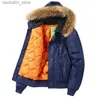 Men's Down Parkas Padding Male Winter Bomber Coat Heavy Jackets Hooded Padded Streetwear Fur Collar Cheap Short Parka Y2K 2023 Q231103