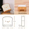 Lumières nocturnes Cartoon Toast pain LED LUMBRES NUMÉRIELLES CAPTEUR USB USB RECHARGAGE MOBILE PROPRIÉTER SILICONE CHAMBRE DÉCOR DE BURANT CONDIONS P230331