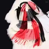 Зимние женские шарфы, имитирующие кашемировый шарф, корейская мода, клетчатая шаль, накидка для девочек, милый студенческий платок, женские шарфы