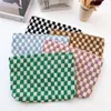 Cosmetic Bags Korean Style Knitted Checkerboard Bag Large Capacity Portable Makeup For Women Daily Pouch Organizer