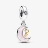 silver Shooting Star Grooved Murano Glass Charm DIY fit Pandoras Bracelet for women designer Necklace Pendant holiday gifts Christmas jewelry with box wholesale