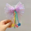 Haarschmuck 4 Teile/los Pailletten Quaste Prinzessin Streamer Bogen Clips Sterne Mesh Haarnadel Candy Glitter Griffe Mädchen Haarspangen