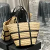 織りRive Gauche Raffias Basket Tote Beach Bag Bage Luxury Handbag Vacate Clutch Weekend Womens Shop Bag