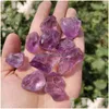 Dekorativa objekt Figurer 100500G Natural Amethyst Stones Rough Mineral Crystal Expimendecorative D DHMGG