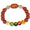 Bracelets de charme feng shui obsidiana Five-BEADS REQUERNA PULHERIDA PORSSPERidade Atrair joias de amuleto de sorte