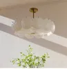 Lâmpadas de teto de flor branca cremosa francesa romântica lustres de teto luminária americana moderna quarto sala de jantar decoração lustres decoração de arte para casa