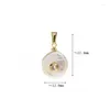 Pendant Necklaces 1Pcs Jewelry Round Coin Shape Free Form Circle Clear Gold Color Cubic Zirconia Freshwater Pearls