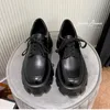 Scarpe eleganti Scarpe piccole in pelle stile britannico scarpe mocassino primavera e autunno scarpe con plateau con fondo spesso accentuato scarpe stringate 230403