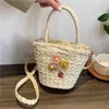 Axelväskor Sommarväskor Kvinnor Straw Bag Flower PAG STOR CAPACITY Single Cross Bag Woven Handbag Women's Beach Bagstylishhandbagsstore