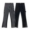 designer jeans mens mode cool stil denim byxa lyx hög kvalitet trend bomull svart blå jean smal fit motorc jeans stänk av bläck graffiti montage street l6
