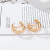 Hoopörhängen Dubbel Hooping Ear Cuff Oregelbundet kurvklipp Brosk Lobe Stapling Ingen piercing Dainty för Womenmen Fashion Gift