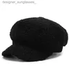 Bérets en peluche couleur unie Version coréenne garder au chaud chapeau de peintre femmes béret automne hiver ombre mode pointe C Newsboy CL231103