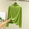 Women's Hoodies Solid Color Womesn Tight Warm Fit Long Sleeve Bottoming Shirt Korean Oversize Green Hooded Pullover Female Sudadera