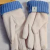 2023 Lettre classique Gants de créateurs pour femmes Gants en cuir Hiver Chaud Mitaines en peau de mouton Écran tactile Gants tricotés noirs Bonnet M-5