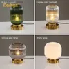 Desk Lamps Retro Glass Table Lamp Home Decor Pumpkin Ball glass Desk lamp For Restaurant Study Living Room Lamp Background Bedside Lustre Q231104