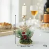 Bougeoirs de Noël en fer doré, chandelier, décoration d'arbre de Table, décoration de maison