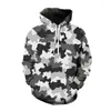 Herren Hoodies Camouflage Sweatshirt Kleidung 3D-Grafik gedruckt übergroße Pullover Bekleidung Mode Streetwear Tops