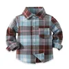 Camicie per bambini Camicia a quadri da bambino confortevole in cotone Primavera e autunno Camicia per bambini in cotone a maniche lunghe classica selvaggia per bambini 0-5 anni 230403